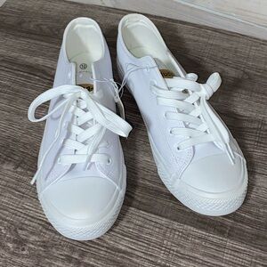 White Mudd Canvas Sneakers